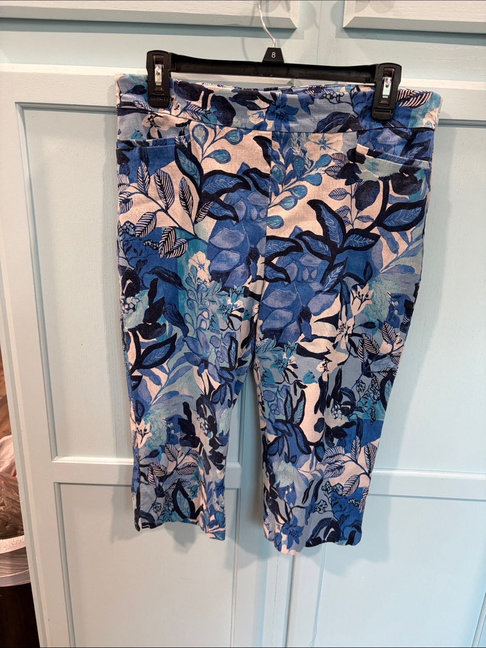 Chico's Blue Multi Floral Bermuda Shorts